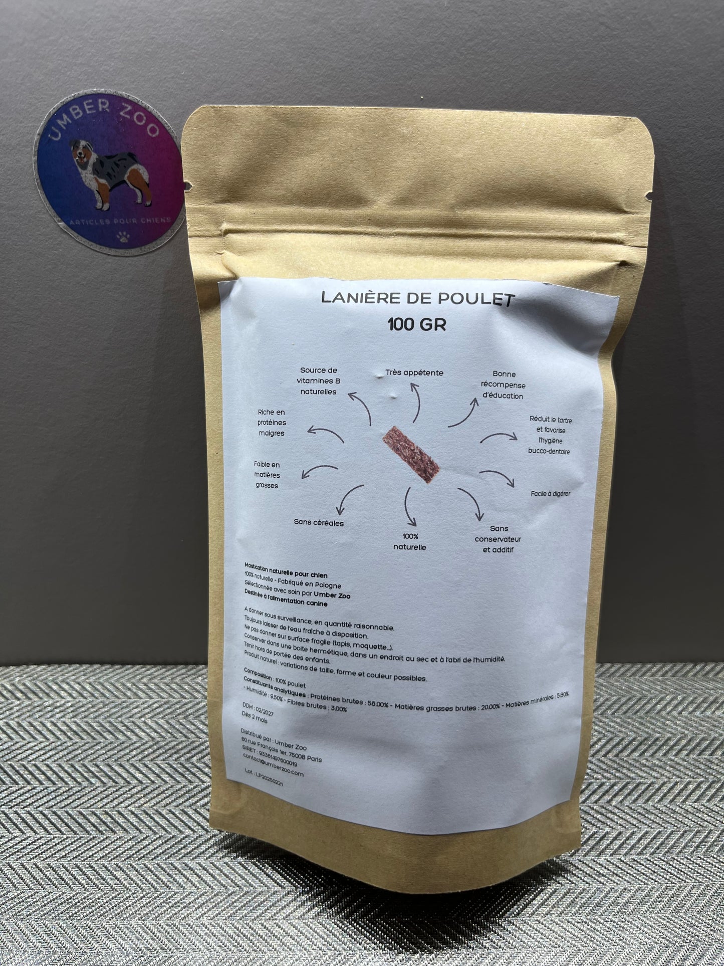 100g Lanières de Poulet - 100% Naturelles
