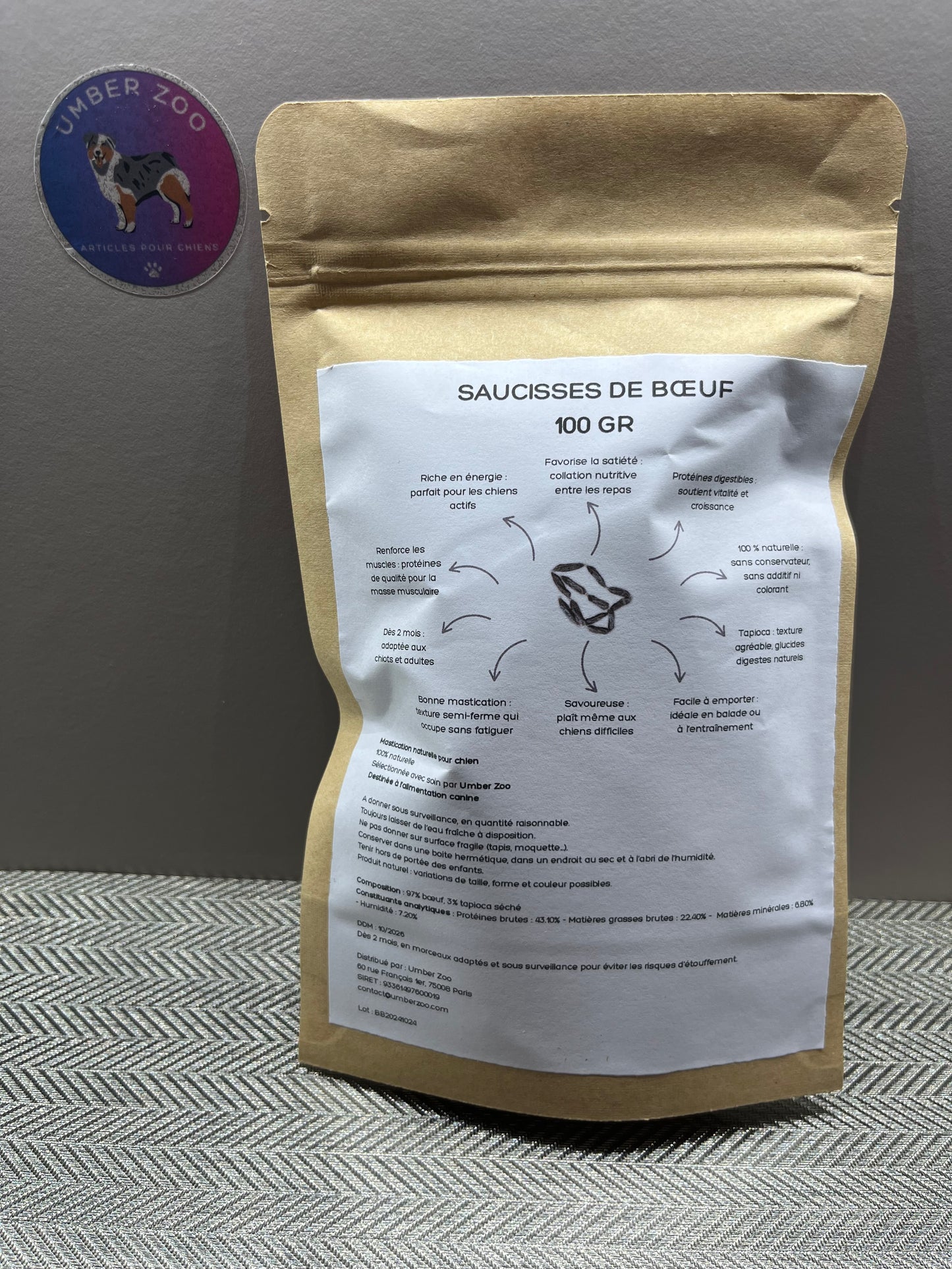 100g Saucisses de Bœuf - 100% Naturelles