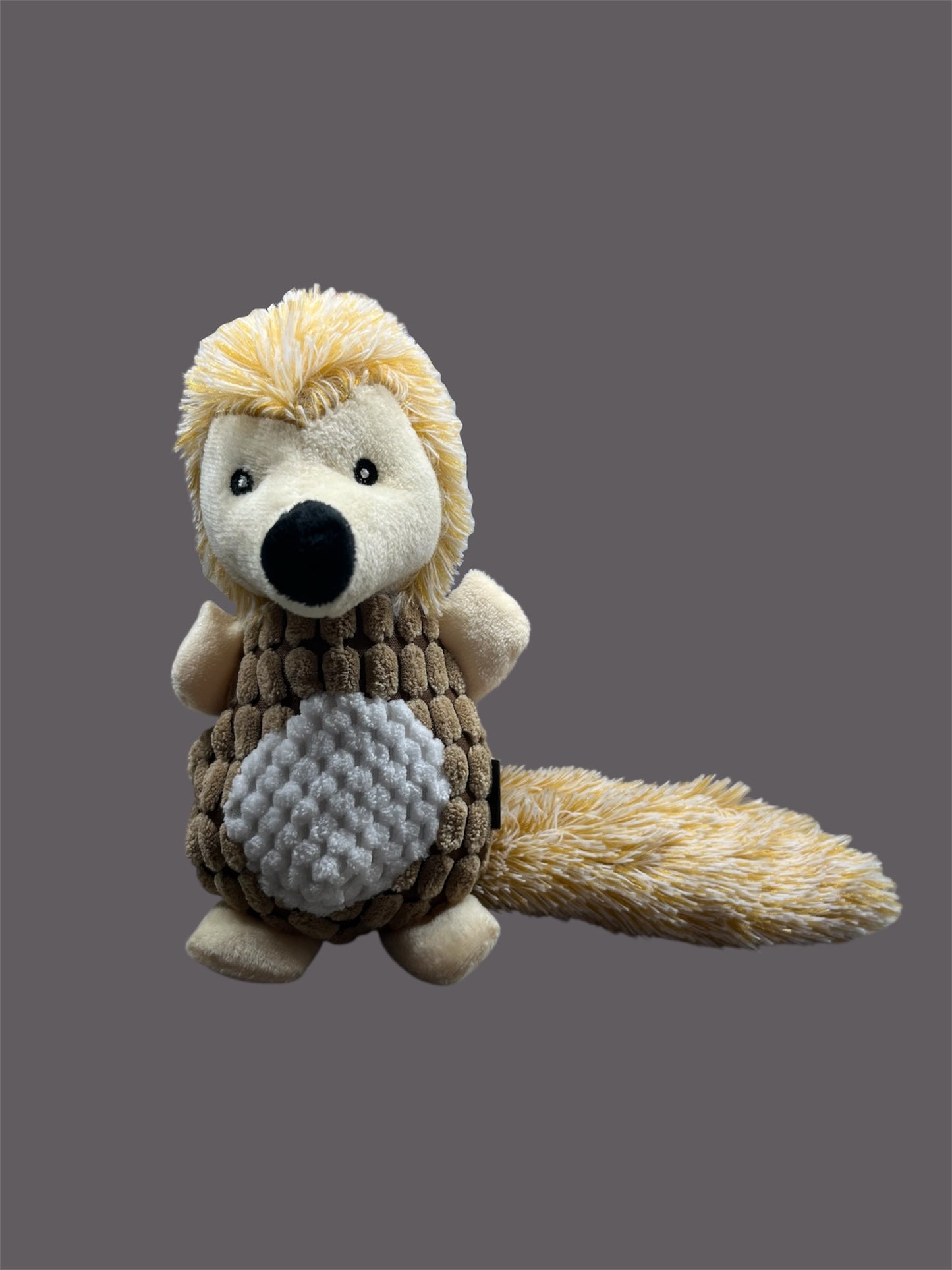 Peluche Chien Double Son Hérisson – Beige – Avec Son 🎶✨