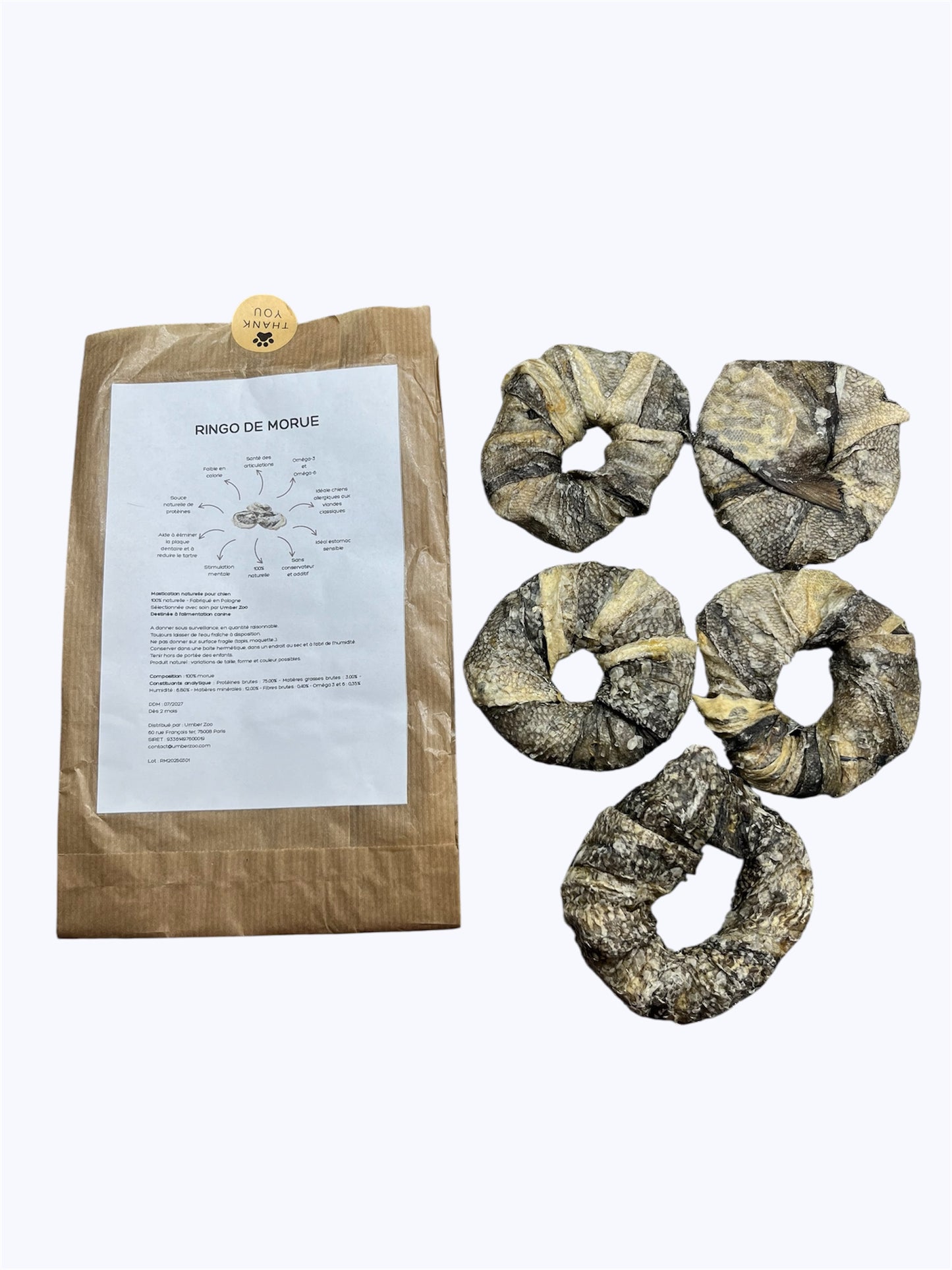 Sachet de 5 ringo de morue - 100% Naturels