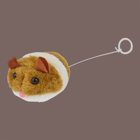 🐭 Souris Speedy Mouse pour Chats – Jouet Vibrant & Interactif – Brun/Blanc ⚡🐾