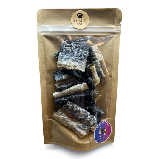 🐟 Morceau de Peau de Saumon sans chair 100% Naturelle - Pour Chiens, Chats & Furets