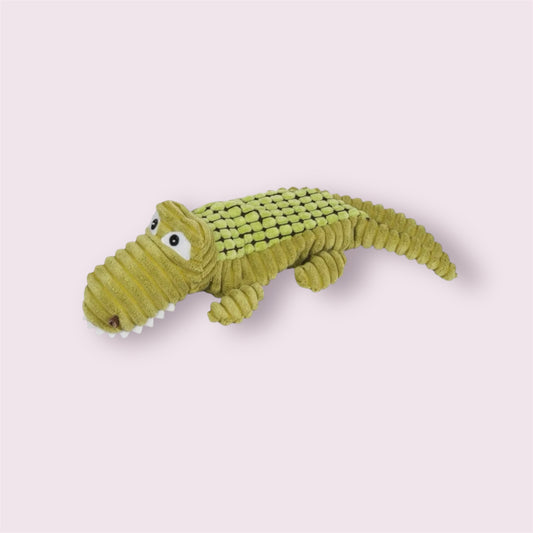 🐊 Peluche Chien Alligator avec Son – 33 cm – Douce & Fun 🎶💚