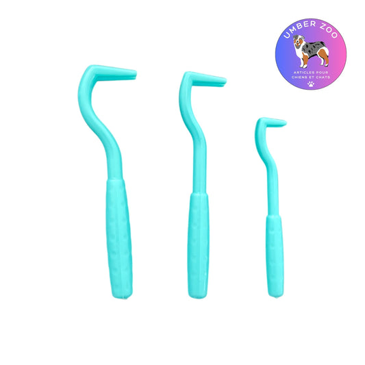 Lot de 3 Pinces à Tiques Bleu Turquoise – Pour Chiens et Chats