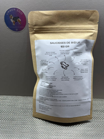 100g Saucisses de Bœuf - 100% Naturelles