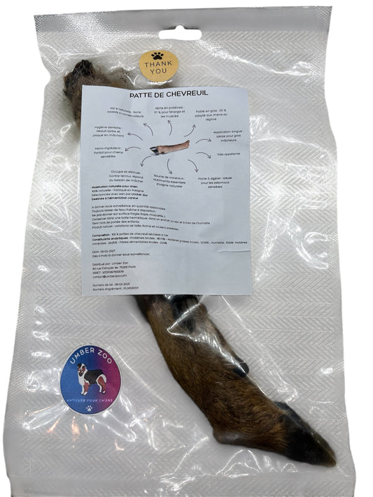 🦌 Patte de chevreuil séchée – 100% naturelle