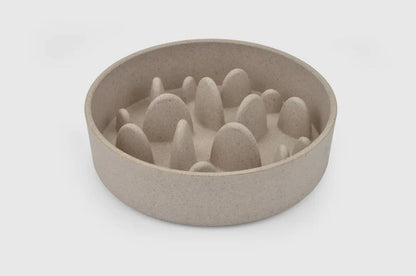 🐶 Gamelle anti-glouton en bambou – 17,5 cm de diamètre extérieur x 4,5 cm de hauteur – Antidérapante & Anti-Stress 🌿🐾