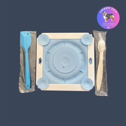 Tapis de léchage en silicone – Avec ventouses – Bleu clair