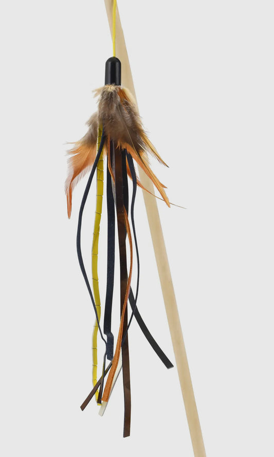 🎣 Canne à Plumes pour Chat – 45 cm de Fun Interactif ! 🐾💨
