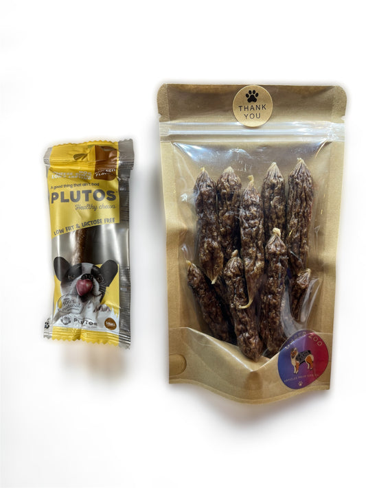 🍗 Pack Spécial Poulet – Chiens Petits à Moyens (Adulte) | Os à Mâcher + Saucisse 100% Naturels